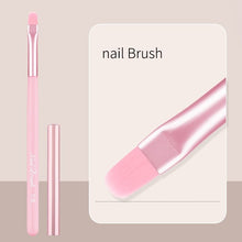 New Pink/Green Manicure Square Round Head Painting Pen Nylon Acrylic Handle Nail Phototherapy Pen Light Therapy Nail Art Brush