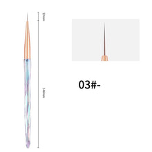 11pcs/set or Single Gradient Crystal Acrylic Handle Nail Art Brush Manicure Drawing Pen Multi-functional Nail Liner Brush