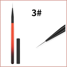 New Brown-Black Gradient Acrylic Handle Nail Art Pen Nylon Hair Light Therapy Brush Manicure Drawing Painting Liner Nail Brush