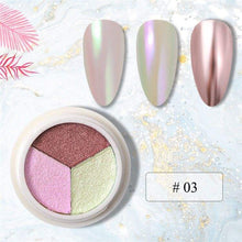 Wholesale Magic Mirror Powder 3 Colors/Box Chrome Nail Glitter Acrylic Powder 3D Solid Titanium Nail Art Pigment