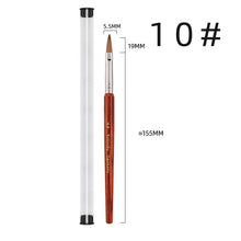 Single 1PC Kolinsky Nail Brush Red Wood Handle Kolinsky Nail Art Brush Professional DIY Nail Art Painting Pen