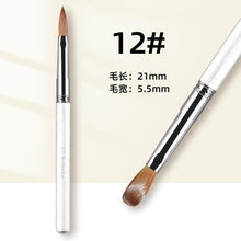 New Professional 100% Kolinsky Acrylic Nail Brush White Metal Handle Painting Brush Crystal Extended Nail Art Brushes