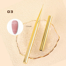 Gold Metal Handle Nylon Hair Painting Drawing Light Therapy French Nail Art Brush DIY UV Gel Painting Flower Lace Nail Art Pen