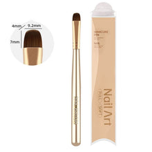 French Short Square Round Head Manicure Brush Nylon Hair Metal Handle UV Gel Brush for Nail Art Builder Gel