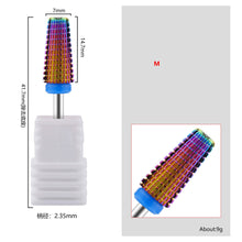 New Arrival Rainbow 5 in 1 Tungsten Steel Nail Drill Bit Tapered Barrel Dual-direction Remove Gel Polish Grinding Head
