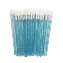 50pcs/bag Disposable Crystal Rod Lip Brush Short Oblique Head Lint Free Lip Gloss Brush Portable Lipstick Beauty Makeup Brushes