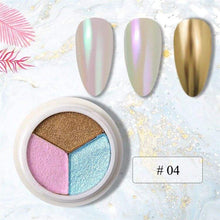 Wholesale Magic Mirror Powder 3 Colors/Box Chrome Nail Glitter Acrylic Powder 3D Solid Titanium Nail Art Pigment