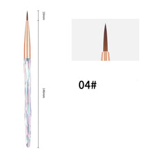 11pcs/set or Single Gradient Crystal Acrylic Handle Nail Art Brush Manicure Drawing Pen Multi-functional Nail Liner Brush