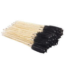50pcs/bag Solid Crystal Handle Eyelash Extension Brush Colorful Disposable Nylon Hair Eyelash Brushes Tool