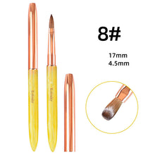 Professional New Yellow Acrylic Handle Mink Manicure Art Brush 99.99% Kolinsky Crystal Extension Carving Nail Art Brush