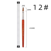 Single 1PC Kolinsky Nail Brush Red Wood Handle Kolinsky Nail Art Brush Professional DIY Nail Art Painting Pen