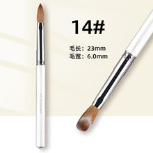 New Professional 100% Kolinsky Acrylic Nail Brush White Metal Handle Painting Brush Crystal Extended Nail Art Brushes