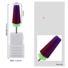 New Arrival Rainbow 5 in 1 Tungsten Steel Nail Drill Bit Tapered Barrel Dual-direction Remove Gel Polish Grinding Head