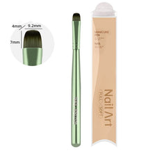 French Short Square Round Head Manicure Brush Nylon Hair Metal Handle UV Gel Brush for Nail Art Builder Gel