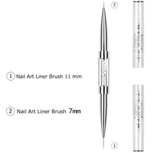 Multi-Functional Dual Head Nail Art Brush Nail Liner Brush Nail Polish Extension Builder Painting Pen UV Gel Brush