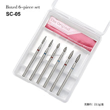 High Quality 6pcs/set Diamond Nail Drill Bit Set Cuticle Remover Grinding Head Electric Nail Drill Bit Set