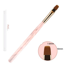 New Pink White Manicure Square Round Head Painting Pen Nylon Hair Acrylic Handle Light Therapy Nail Art Brush Manicure Tools
