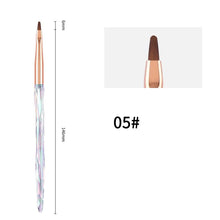 11pcs/set or Single Gradient Crystal Acrylic Handle Nail Art Brush Manicure Drawing Pen Multi-functional Nail Liner Brush