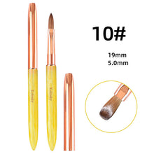 Professional New Yellow Acrylic Handle Mink Manicure Art Brush 99.99% Kolinsky Crystal Extension Carving Nail Art Brush