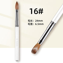New Professional 100% Kolinsky Acrylic Nail Brush White Metal Handle Painting Brush Crystal Extended Nail Art Brushes