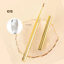 Gold Metal Handle Nylon Hair Painting Drawing Light Therapy French Nail Art Brush DIY UV Gel Painting Flower Lace Nail Art Pen