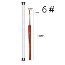 Single 1PC Kolinsky Nail Brush Red Wood Handle Kolinsky Nail Art Brush Professional DIY Nail Art Painting Pen