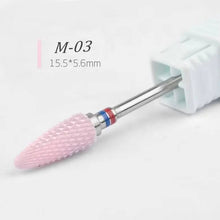 Pink Flame Ceramic Nail Drill Bits Manicure Pedicure Cuticle Remove Sanding Bit Nail Art Polishing Grinding Head