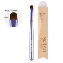 French Short Square Round Head Manicure Brush Nylon Hair Metal Handle UV Gel Brush for Nail Art Builder Gel