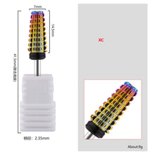 New Arrival Rainbow 5 in 1 Tungsten Steel Nail Drill Bit Tapered Barrel Dual-direction Remove Gel Polish Grinding Head