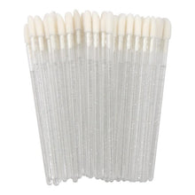 50pcs/bag Disposable Crystal Rod Lip Brush Short Oblique Head Lint Free Lip Gloss Brush Portable Lipstick Beauty Makeup Brushes