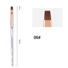 11pcs/set or Single Gradient Crystal Acrylic Handle Nail Art Brush Manicure Drawing Pen Multi-functional Nail Liner Brush
