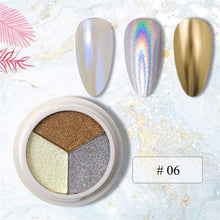 Wholesale Magic Mirror Powder 3 Colors/Box Chrome Nail Glitter Acrylic Powder 3D Solid Titanium Nail Art Pigment