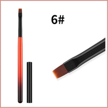 New Brown-Black Gradient Acrylic Handle Nail Art Pen Nylon Hair Light Therapy Brush Manicure Drawing Painting Liner Nail Brush