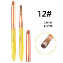 Professional New Yellow Acrylic Handle Mink Manicure Art Brush 99.99% Kolinsky Crystal Extension Carving Nail Art Brush