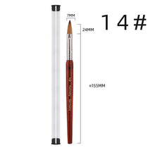 Single 1PC Kolinsky Nail Brush Red Wood Handle Kolinsky Nail Art Brush Professional DIY Nail Art Painting Pen