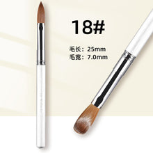 New Professional 100% Kolinsky Acrylic Nail Brush White Metal Handle Painting Brush Crystal Extended Nail Art Brushes