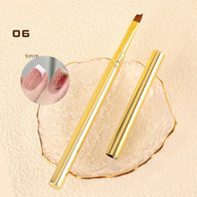 Gold Metal Handle Nylon Hair Painting Drawing Light Therapy French Nail Art Brush DIY UV Gel Painting Flower Lace Nail Art Pen